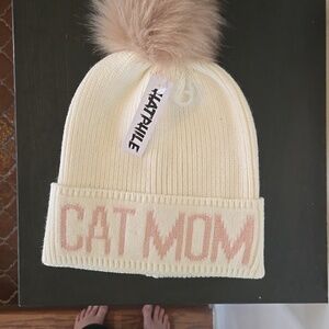 Cream Beanie with Pom Pom